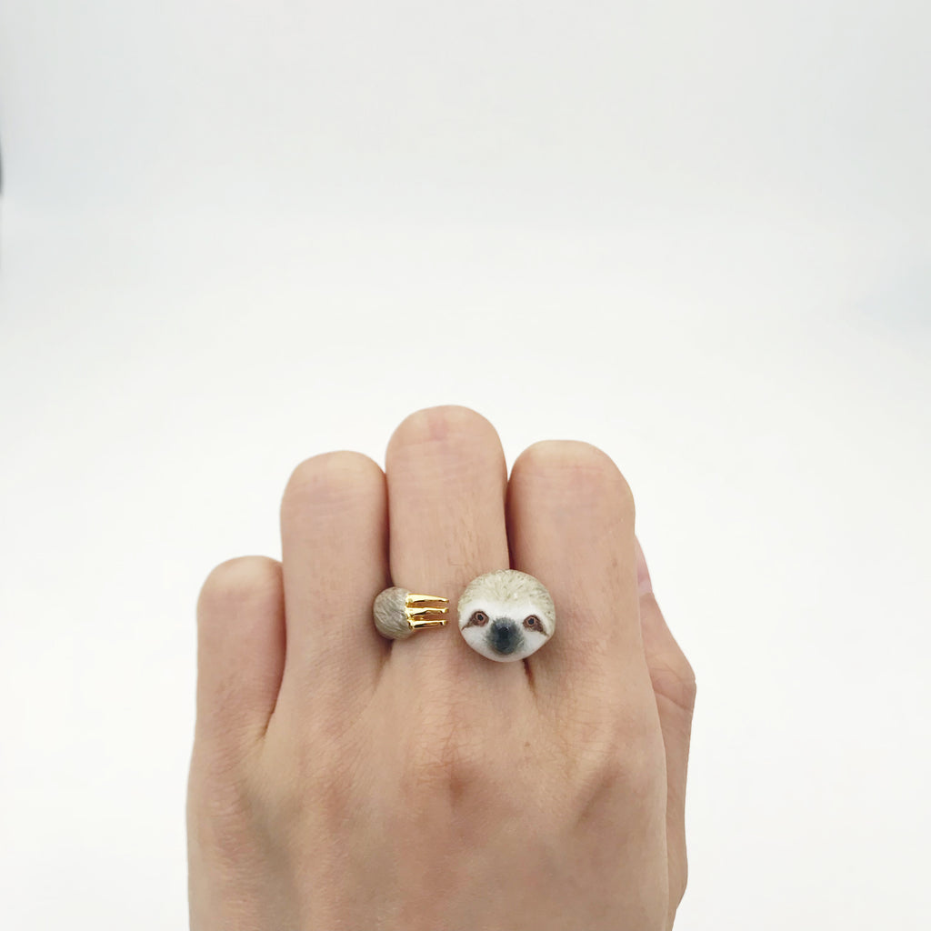 Mary Lou Grey Sloth Ring - MaryLouStore