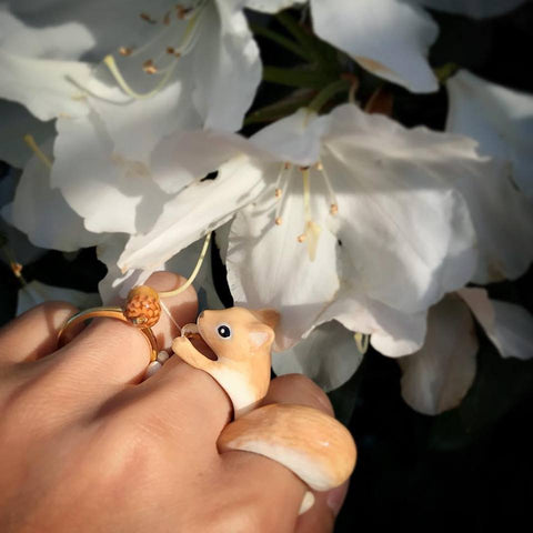 Mary Lou Orange Squirrel Ring - MaryLouStore