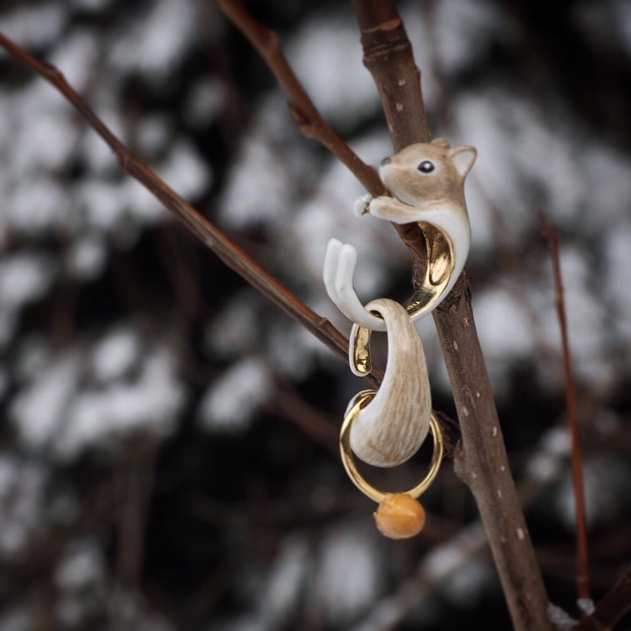 Mary Lou Grey Squirrel Ring - MaryLouStore