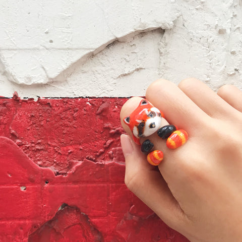 Mary Lou Red Panda Ring - MaryLouStore