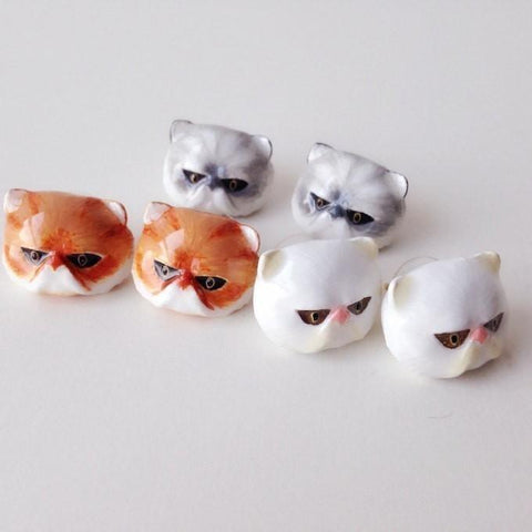 Mary Lou Persian Cat Earrings - MaryLouStore