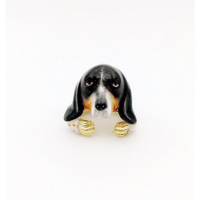 Mary Lou Black Basset hound Ring - MaryLouStore