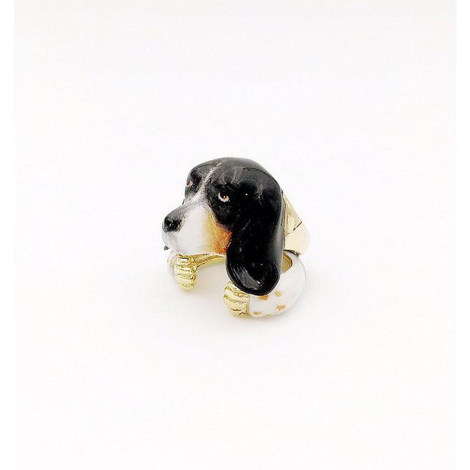 Mary Lou Black Basset hound Ring - MaryLouStore