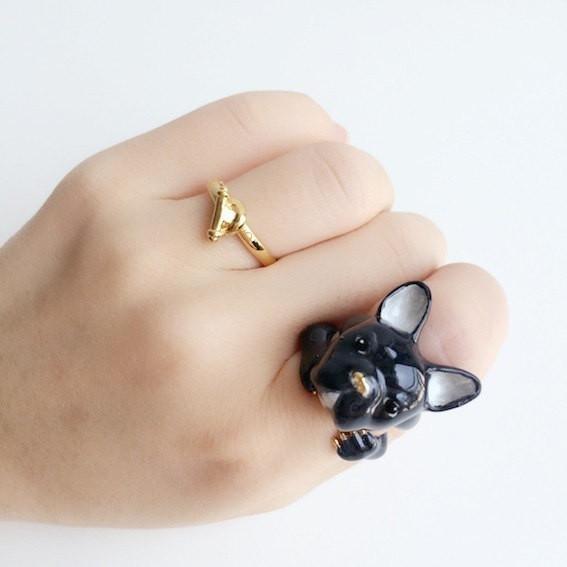 Mary Lou Black Bulldog Ring - MaryLouStore