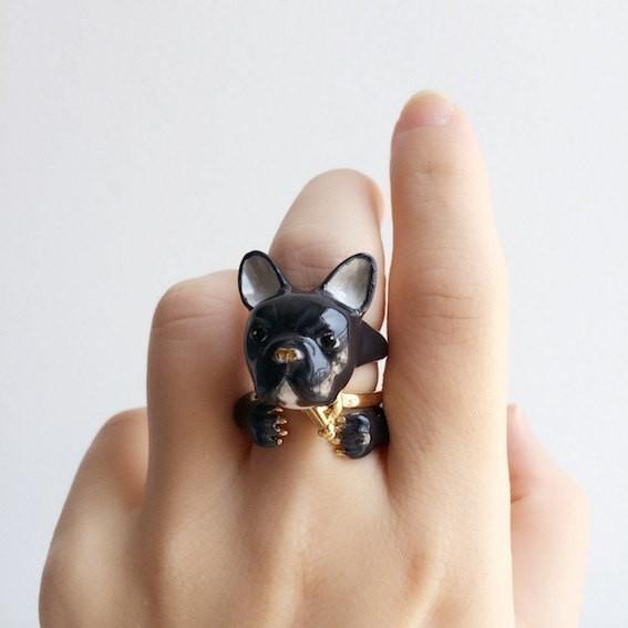 Mary Lou Black Bulldog Ring - MaryLouStore