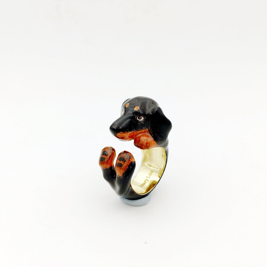 Mary Lou Black Dachshund Ring - MaryLouStore