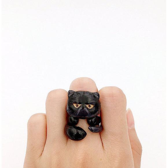 Mary Lou Black Persian Cat Ring - MaryLouStore