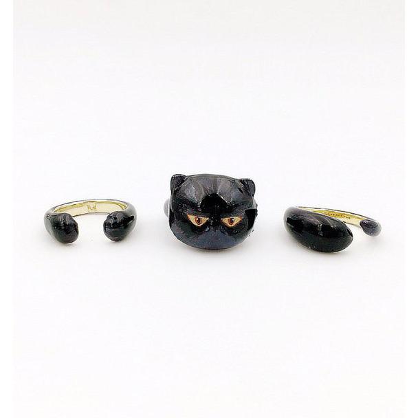 Mary Lou Black Persian Cat Ring - MaryLouStore