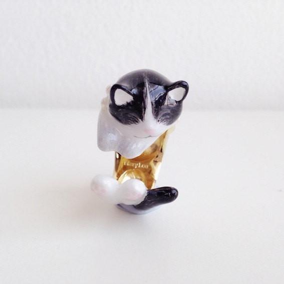 Mary Lou Black & White Kitten Ring - MaryLouStore