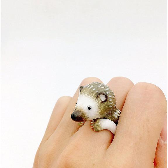 Mary Lou Grey Hedgehog Ring - MaryLouStore