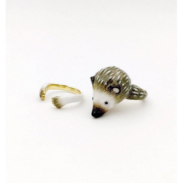 Mary Lou Grey Hedgehog Ring - MaryLouStore