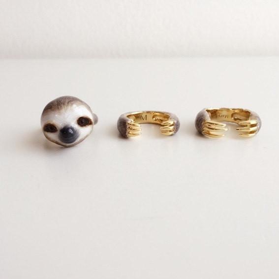 Mary Lou Grey Sloth Ring - MaryLouStore