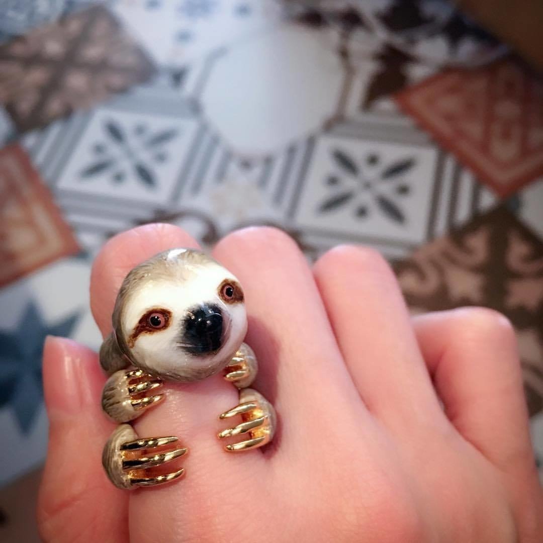 Mary Lou Grey Sloth Ring - MaryLouStore