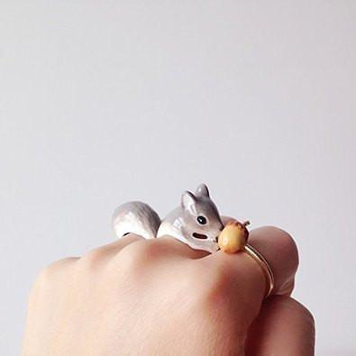 Mary Lou Grey Squirrel Ring - MaryLouStore