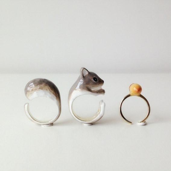 Mary Lou Grey Squirrel Ring - MaryLouStore