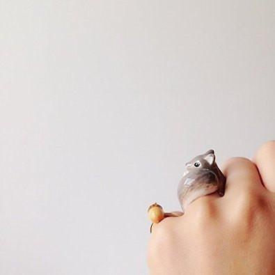 Mary Lou Grey Squirrel Ring - MaryLouStore
