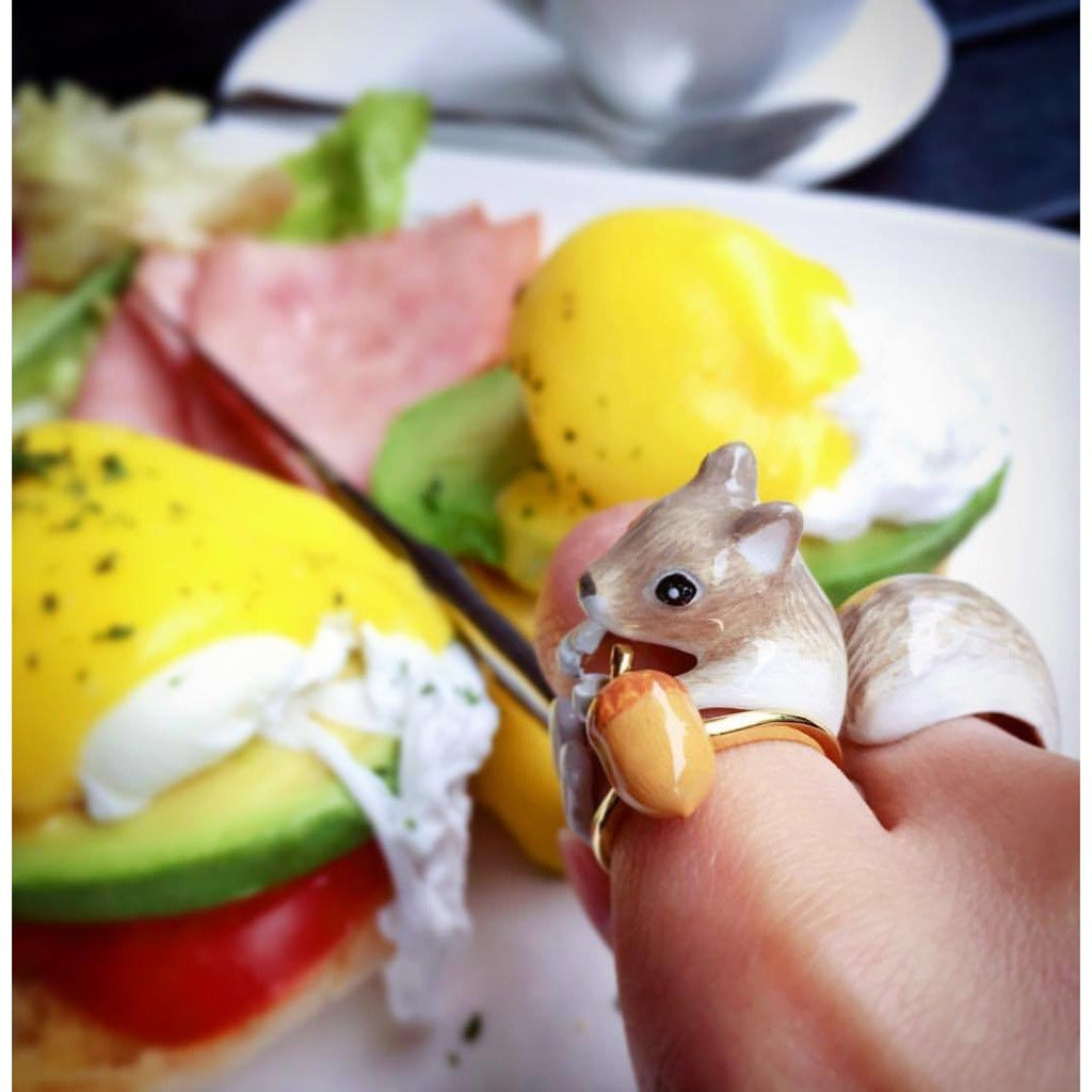Mary Lou Grey Squirrel Ring - MaryLouStore