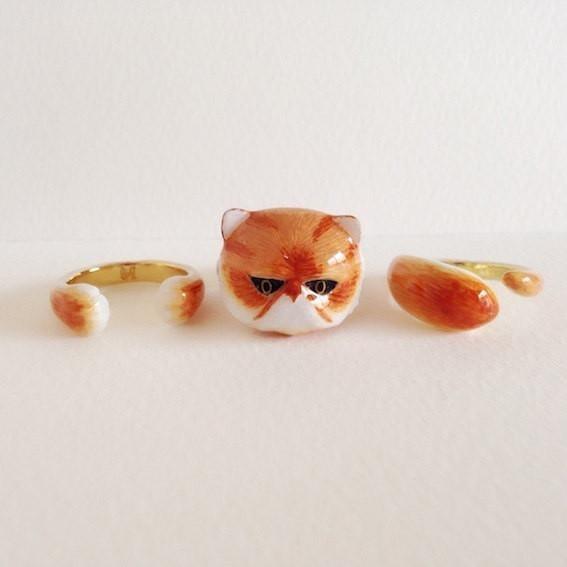 Mary Lou Orange Persian Cat Ring - MaryLouStore