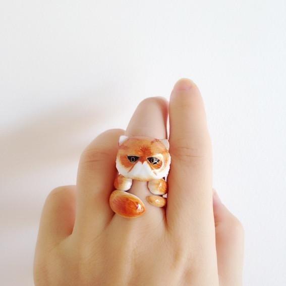 Mary Lou Orange Persian Cat Ring - MaryLouStore