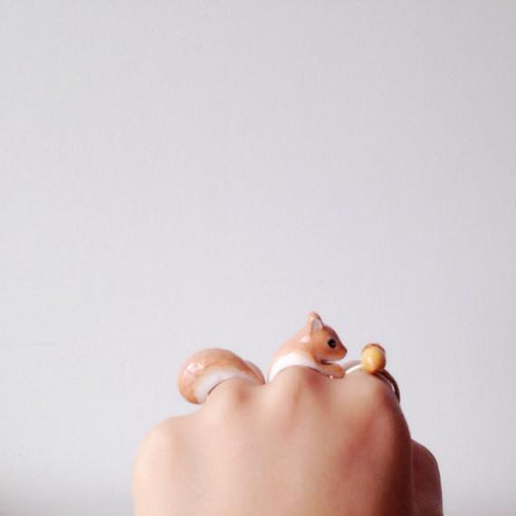 Mary Lou Orange Squirrel Ring - MaryLouStore