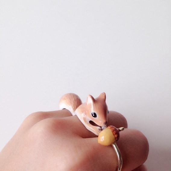 Mary Lou Orange Squirrel Ring - MaryLouStore