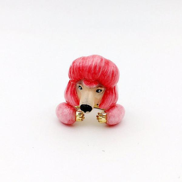 Mary Lou Pink Poodle Dog Ring - MaryLouStore