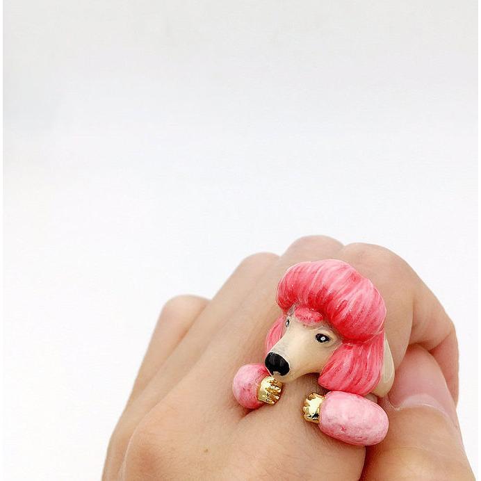 Mary Lou Pink Poodle Dog Ring - MaryLouStore