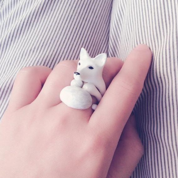 Mary Lou Snow White Fox Ring - MaryLouStore