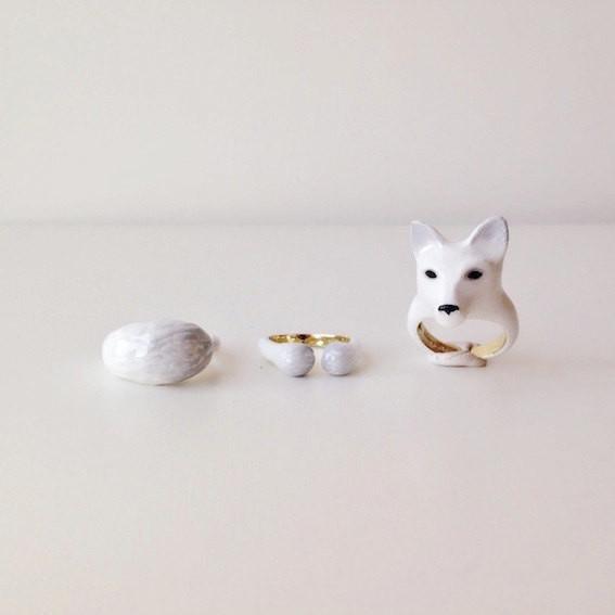 Mary Lou Snow White Fox Ring - MaryLouStore