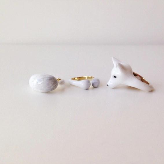Mary Lou Snow White Fox Ring - MaryLouStore