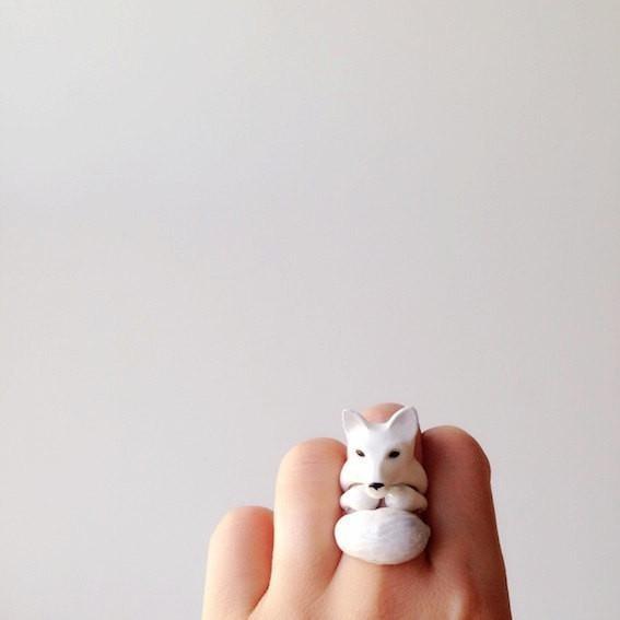Mary Lou Snow White Fox Ring - MaryLouStore