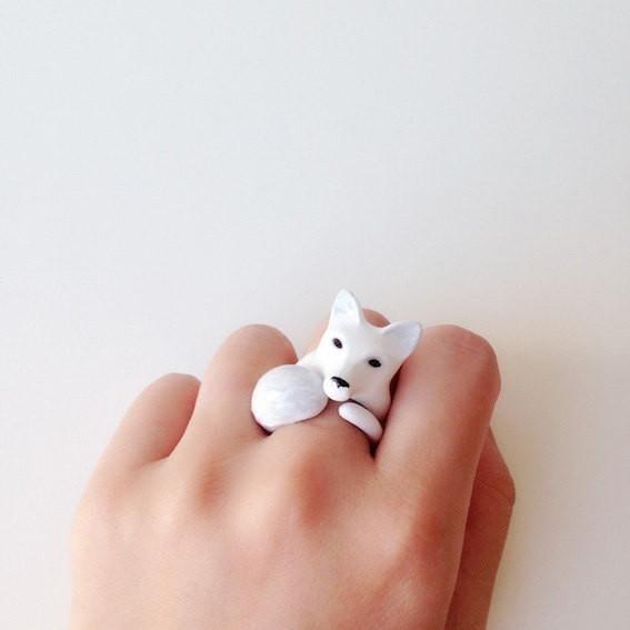 Mary Lou Snow White Fox Ring - MaryLouStore