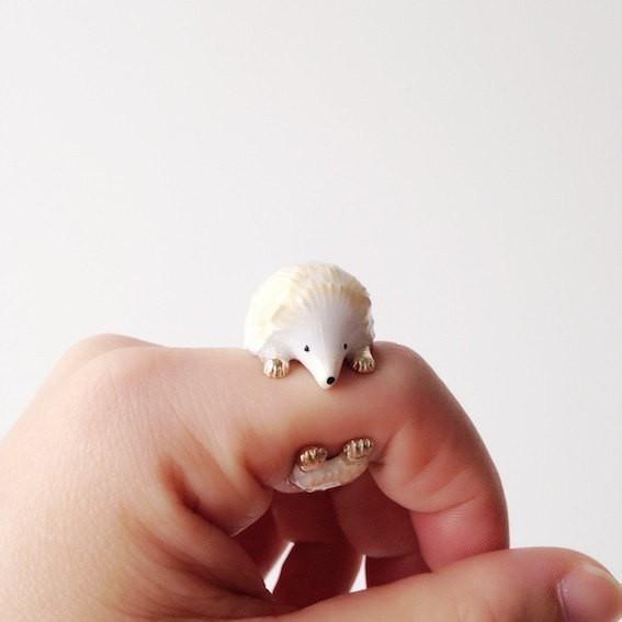 Mary Lou White Hedgehog Ring - MaryLouStore