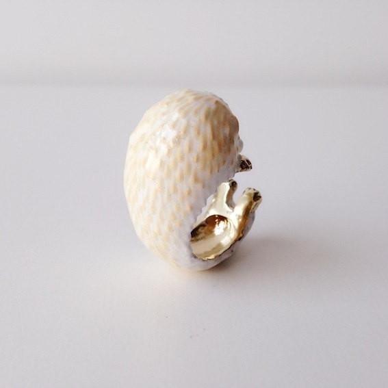 Mary Lou White Hedgehog Ring - MaryLouStore
