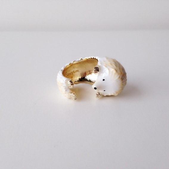 Mary Lou White Hedgehog Ring - MaryLouStore